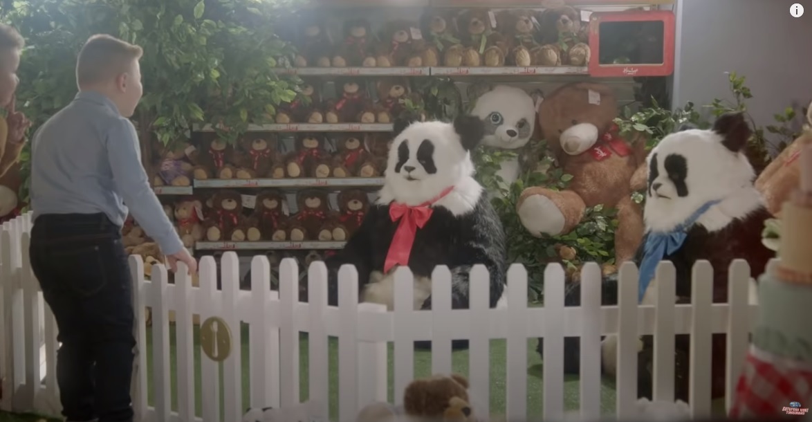 Ant and Dec cause mischief! Dressed as the pandas. Picture: Screen grab Saturday Night Takeaway ITV