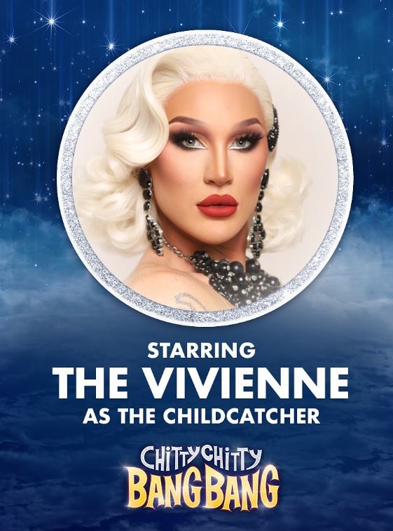 The Vivienne will play the Child Catcher i n the tour of Chitty Chitty Bang Bang. Image: Chitty on Tour/Instagram