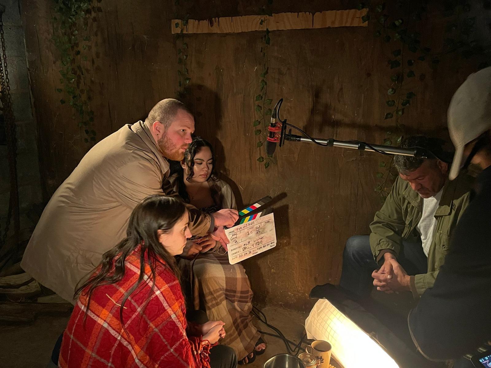 Spencer Wilding on set at Mindale Farm.