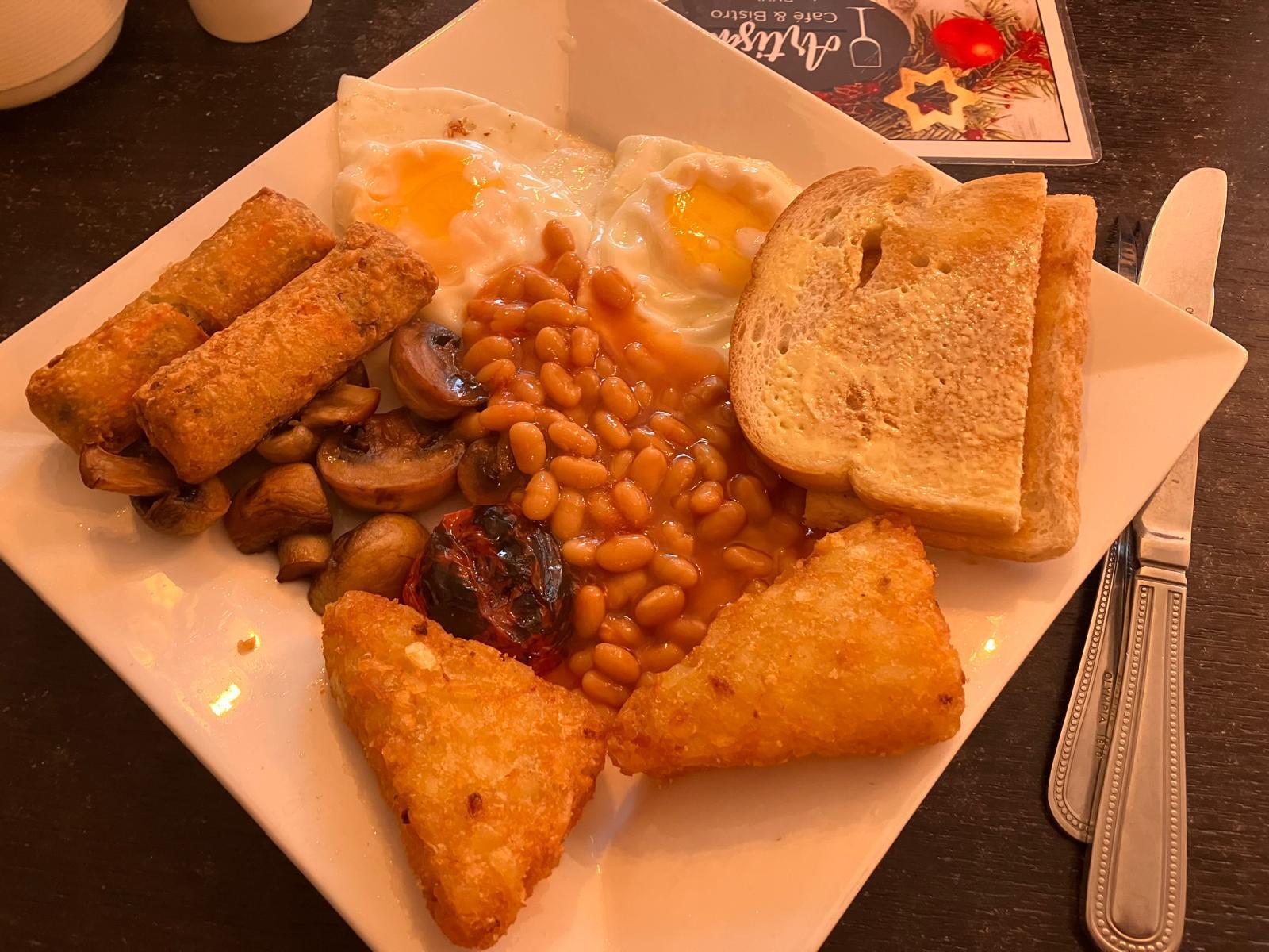 Artisan Cafe and Bistro in Rhyl. Veggie breakfast.