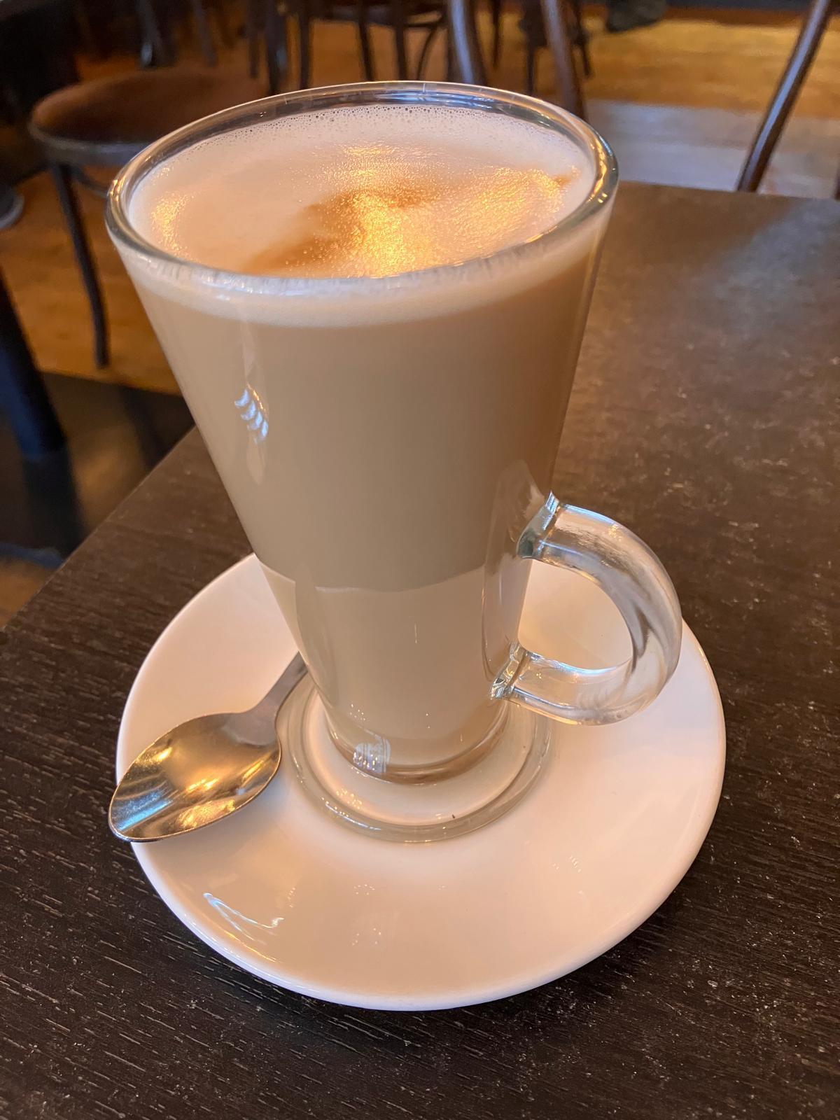 Artisan Cafe and Bistro in Rhyl. Latte.